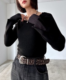 黒ニットページ 楽天市場】【SALE／33%OFF】(W)ラウンドバイカラーニット