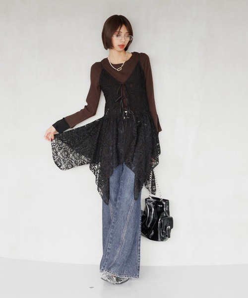 PAGEBOY(ページボーイ)の「<自宅で洗える!>ハイショクレイヤードスリーブ/ニット(ニット/セーター・レディース・オフホワイト/ブラック/グリーン系その他/レッド系その他/ブラウン・FREE)」の18枚目の写真