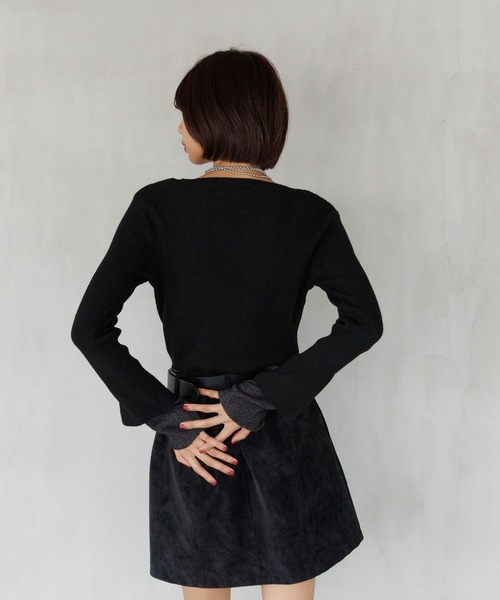 PAGEBOY(ページボーイ)の「<自宅で洗える!>ハイショクレイヤードスリーブ/ニット(ニット/セーター・レディース・オフホワイト/ブラック/グリーン系その他/レッド系その他/ブラウン・FREE)」の15枚目の写真