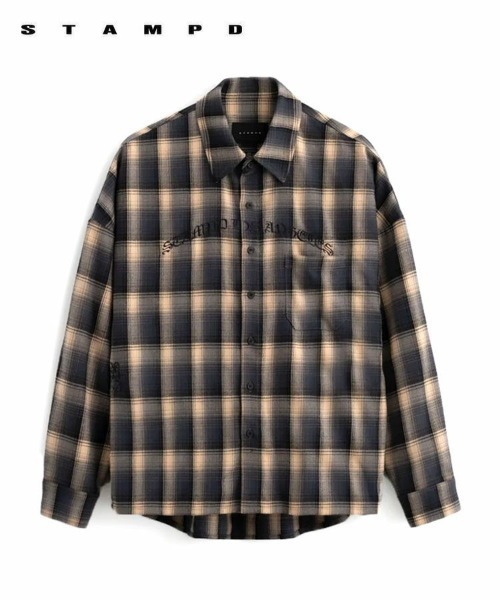 STAMPD（スタンプド）の「【STAMPD】CHERUB PLAID BUTTONDOWN / スレートプレイド [SLA-（Tシャツ/カットソー・メンズ・ブラウン系その他・M）」の2枚目の写真