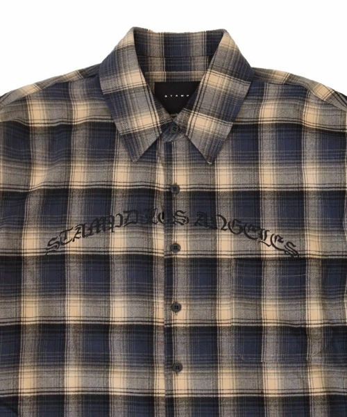 STAMPD（スタンプド）の「【STAMPD】CHERUB PLAID BUTTONDOWN / スレートプレイド [SLA-（Tシャツ/カットソー・メンズ・ブラウン系その他・M）」の4枚目の写真