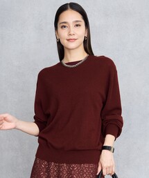 ファインウールカシミヤクルーネック ニット