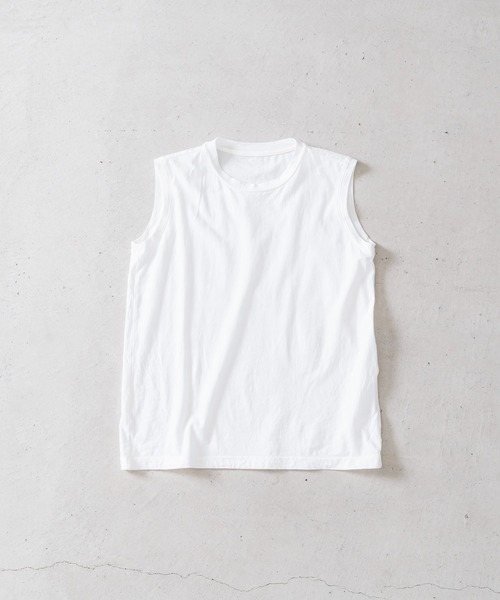 quadro(クオドロ)の「ハードツイスト天竺タンクトップ(Tシャツ/カットソー・レディース・ブラック/ホワイト/ベージュ・FREE)」の4枚目の写真