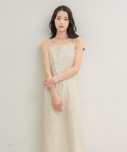 フラワージャガードキャミワンピ（ワンピース）｜NEUNA（ヌナ