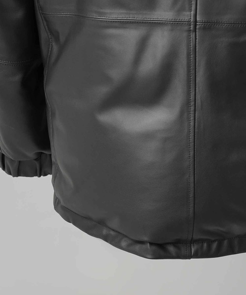 MAISON SPECIAL(メゾンスペシャル)の「《UNISEX》Sheep Leather Down Jacket/シープレザーダウンジャケット【MAISON SPECIAL/メゾンスペシャル】(ダウンジャケット/コート・メンズ・ブラック・0/1/2)」の14枚目の写真