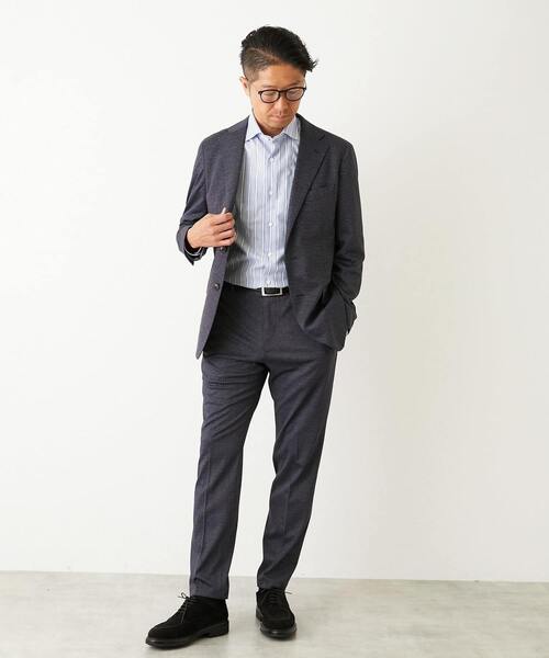 MEN'S MELROSE（メンズメルローズ）の「プリントテックジャージ コンフォートパンツ(セットアップ可)（スラックス・メンズ・ネイビー/グレー・3/5/4/2）」の11枚目の写真