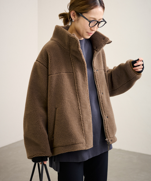 セール】≪一部カラーWEB限定 / 追加≫ウールボアスタンドブルゾン