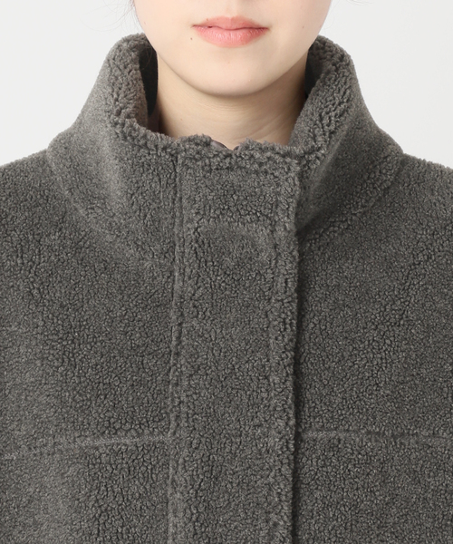 【美品】フレームワーク　ウールボアスタンドブルゾン　38 グレー ≪追加≫ウールボアスタンドブルゾン（ブルゾン）｜FRAMeWORK