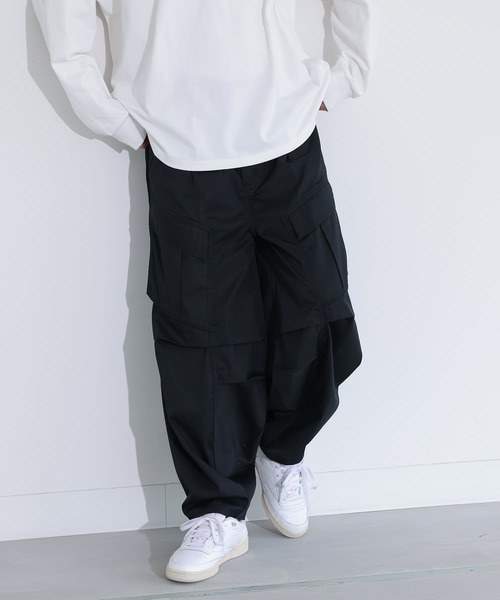 MDR（エムディアール）の「立体カーブ切替 ワイドカーゴパンツ（カーゴパンツ・メンズ・カーキ/ブラック・L/M）」の22枚目の写真