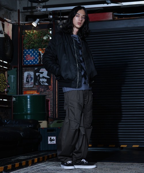MDR（エムディアール）の「立体カーブ切替 ワイドカーゴパンツ（カーゴパンツ・メンズ・カーキ/ブラック・L/M）」の21枚目の写真