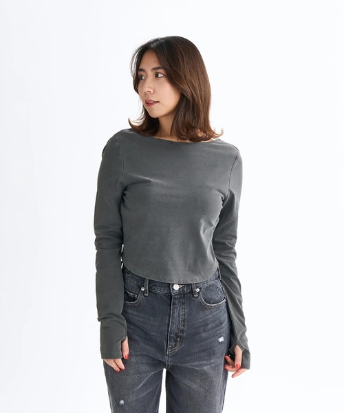 ROXY(ロキシー)の「IRREGULAR /ロキシーバックオープンデザインカップ付きタイトシルエット長袖ロンT(Tシャツ/カットソー・レディース・ブラウン/ナチュラル/ブラック・LARGE/MEDIUM/SMALL)」の7枚目の写真