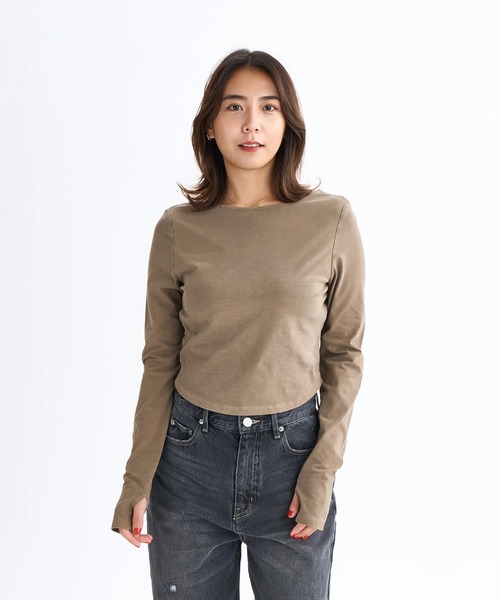 ROXY(ロキシー)の「IRREGULAR /ロキシーバックオープンデザインカップ付きタイトシルエット長袖ロンT(Tシャツ/カットソー・レディース・ブラウン/ナチュラル/ブラック・LARGE/MEDIUM/SMALL)」の11枚目の写真