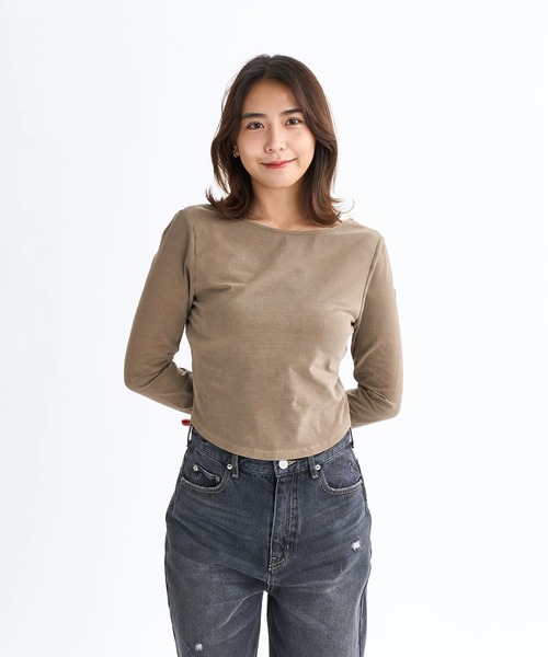 ROXY(ロキシー)の「IRREGULAR /ロキシーバックオープンデザインカップ付きタイトシルエット長袖ロンT(Tシャツ/カットソー・レディース・ブラウン/ナチュラル/ブラック・LARGE/MEDIUM/SMALL)」の12枚目の写真