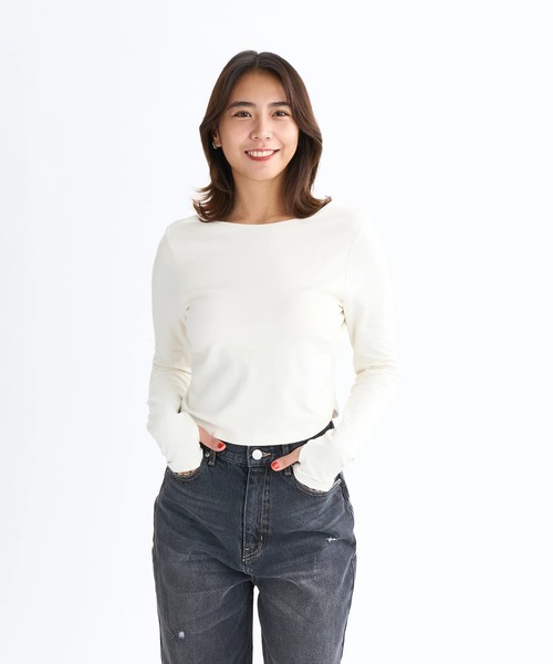 ROXY(ロキシー)の「IRREGULAR /ロキシーバックオープンデザインカップ付きタイトシルエット長袖ロンT(Tシャツ/カットソー・レディース・ブラウン/ナチュラル/ブラック・LARGE/MEDIUM/SMALL)」の14枚目の写真
