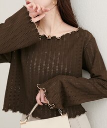 【WEB限定】透かしカットソー配色TOPS