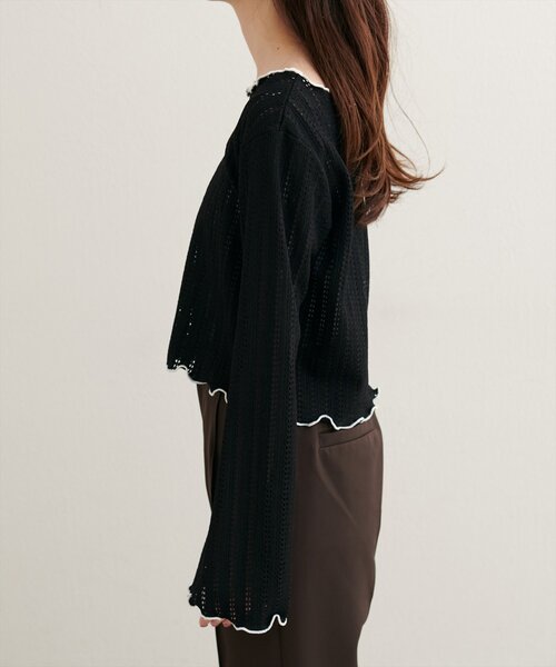 natural couture（ナチュラルクチュール）の「【WEB限定】透かしカットソー配色TOPS（Tシャツ/カットソー・レディース・ブラウン/レッド系その他/アイボリー/ブラック・FREE）」の18枚目の写真