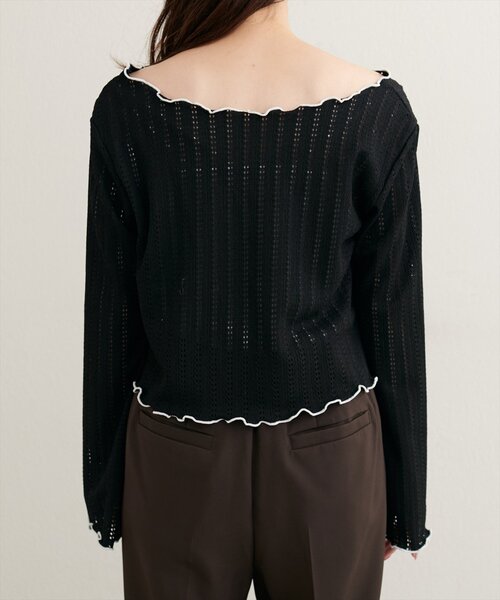 natural couture（ナチュラルクチュール）の「【WEB限定】透かしカットソー配色TOPS（Tシャツ/カットソー・レディース・ブラウン/レッド系その他/アイボリー/ブラック・FREE）」の19枚目の写真