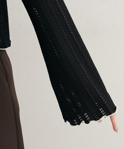 natural couture（ナチュラルクチュール）の「【WEB限定】透かしカットソー配色TOPS（Tシャツ/カットソー・レディース・ブラウン/レッド系その他/アイボリー/ブラック・FREE）」の21枚目の写真