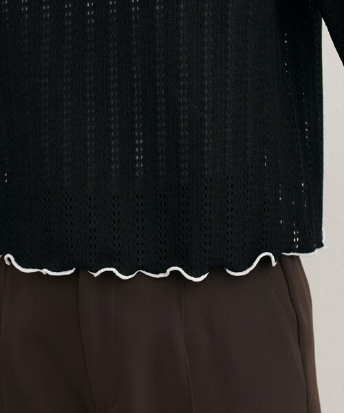 natural couture（ナチュラルクチュール）の「【WEB限定】透かしカットソー配色TOPS（Tシャツ/カットソー・レディース・ブラウン/レッド系その他/アイボリー/ブラック・FREE）」の22枚目の写真