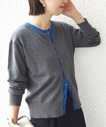 【WEB限定】〈手洗い可能〉レイヤード 2WAY 配色 カーディガン
