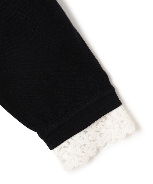 セール】【洗える】エンブロイダリー フラワーレースコンビ ニット