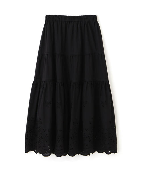 FREE'S MART（フリーズマート）の「◆エンブロイダリーティアードスカート（スカート・レディース・ブラック/ホワイト・SMALL/MEDIUM）」の4枚目の写真