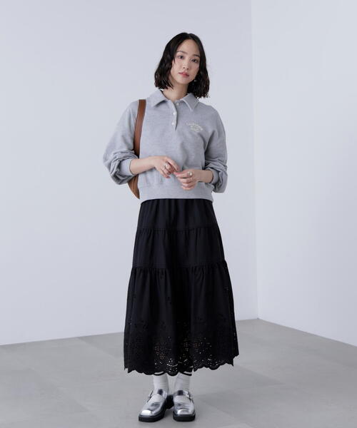 FREE'S MART（フリーズマート）の「◆エンブロイダリーティアードスカート（スカート・レディース・ブラック/ホワイト・SMALL/MEDIUM）」の9枚目の写真
