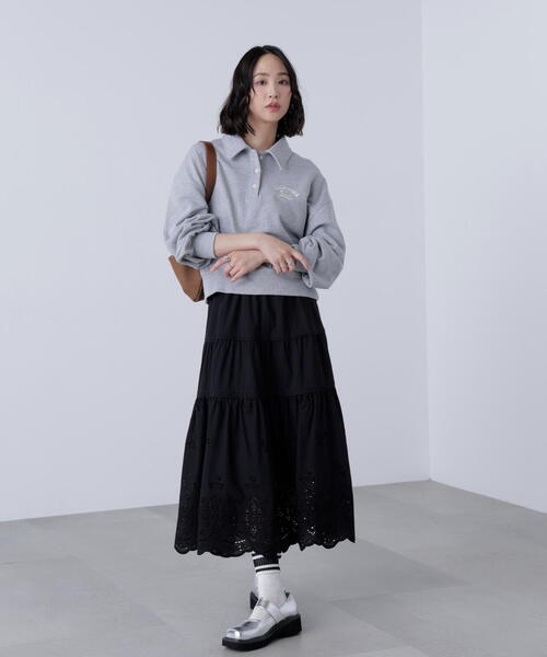 FREE'S MART（フリーズマート）の「◆エンブロイダリーティアードスカート（スカート・レディース・ブラック/ホワイト・SMALL/MEDIUM）」の10枚目の写真