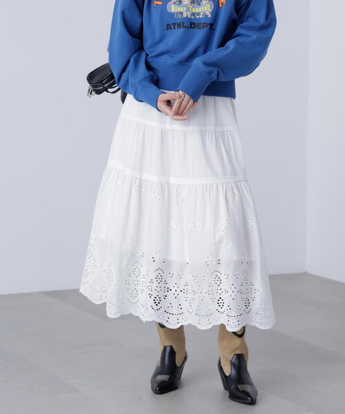 FREE'S MART（フリーズマート）の「◆エンブロイダリーティアードスカート（スカート・レディース・ブラック/ホワイト・SMALL/MEDIUM）」の18枚目の写真