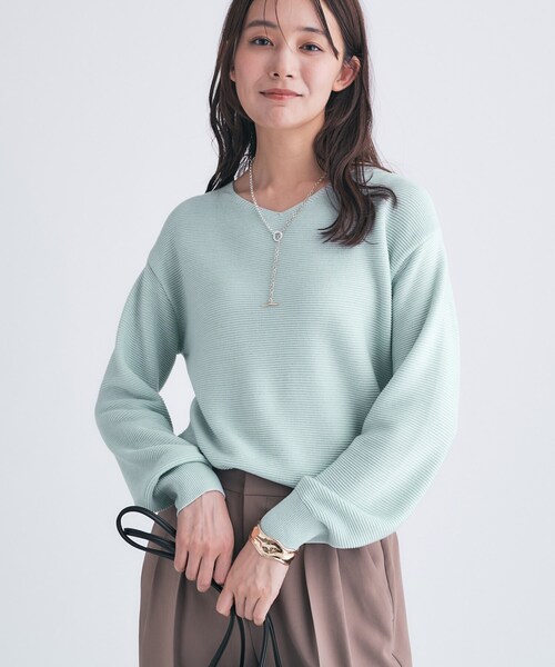 セール】【ウール混ラメ素材】Vネック煌めきニット（ニット