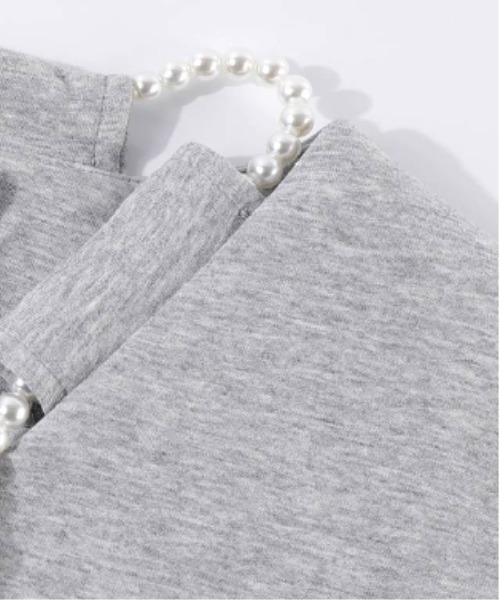 LA POMME petit（ラポミ・プチ）の「Lace Ribbon Sweat Set Up（セットアップ・レディース・グレー・SMALL/MEDIUM/LARGE）」の5枚目の写真