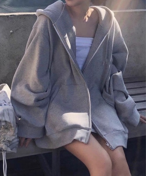 SPIGA（スピーガ）の「ｼﾞｯﾌﾟｱｯﾌﾟｽｳｪｯﾄﾌｰﾃﾞｨ（パーカー・レディース・グレー/ブラック・X-LARGE/SMALL/MEDIUM/LARGE）」の2枚目の写真