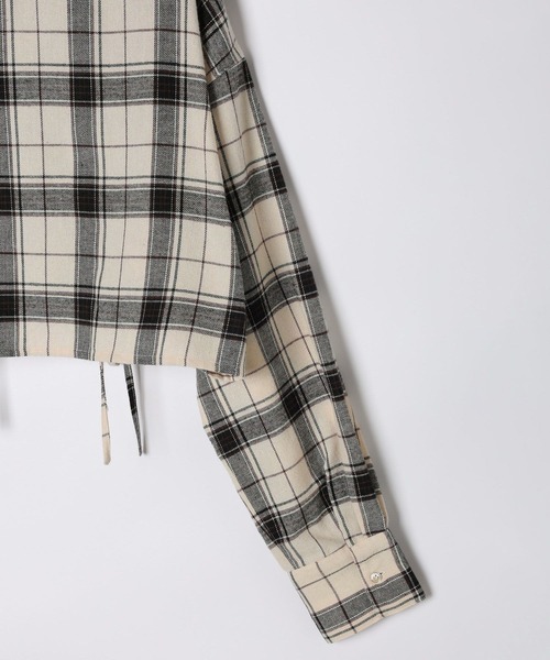 3.3 Field Trip （3.3フィールドトリップ）の「3.3 Field Trip／ギャザーチェックシャツ（シャツ/ブラウス・レディース・ブラック/ボルドー/オフホワイト・FREE）」の10枚目の写真