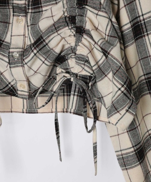 3.3 Field Trip （3.3フィールドトリップ）の「3.3 Field Trip／ギャザーチェックシャツ（シャツ/ブラウス・レディース・ブラック/ボルドー/オフホワイト・FREE）」の11枚目の写真