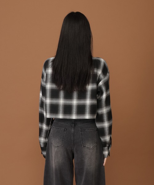 3.3 Field Trip （3.3フィールドトリップ）の「3.3 Field Trip／ギャザーチェックシャツ（シャツ/ブラウス・レディース・ブラック/ボルドー/オフホワイト・FREE）」の20枚目の写真