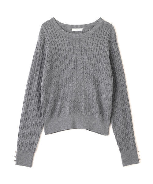 PROPORTION BODY DRESSING（プロポーションボディドレッシング）の「＜ハンドウォッシャブル＞袖釦ミニケーブルニット / 1215270905（ニット/セーター・レディース・ネイビー/ホワイト/レッド/グレー系その他・FREE）」の5枚目の写真