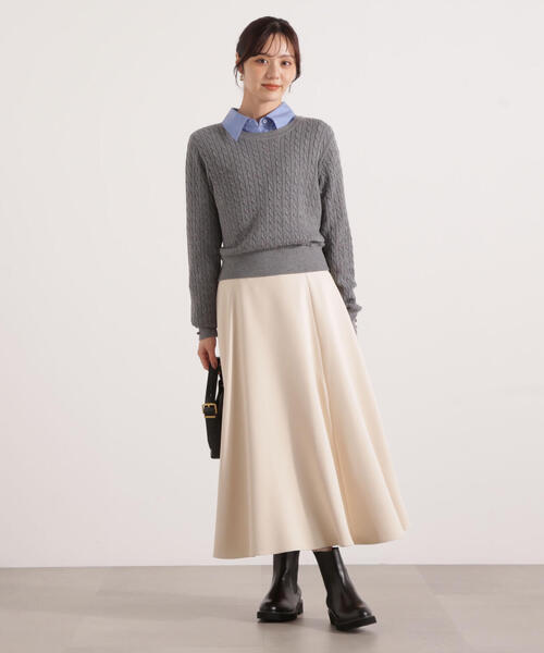 PROPORTION BODY DRESSING（プロポーションボディドレッシング）の「＜ハンドウォッシャブル＞袖釦ミニケーブルニット / 1215270905（ニット/セーター・レディース・ネイビー/ホワイト/レッド/グレー系その他・FREE）」の7枚目の写真