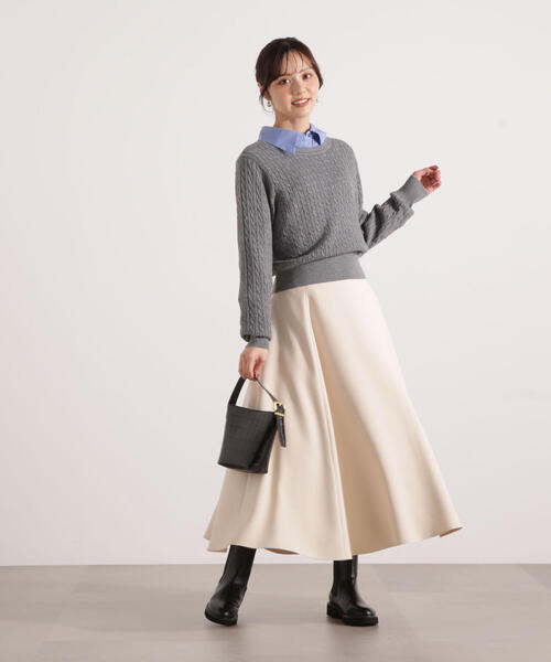 PROPORTION BODY DRESSING（プロポーションボディドレッシング）の「＜ハンドウォッシャブル＞袖釦ミニケーブルニット / 1215270905（ニット/セーター・レディース・ネイビー/ホワイト/レッド/グレー系その他・FREE）」の8枚目の写真