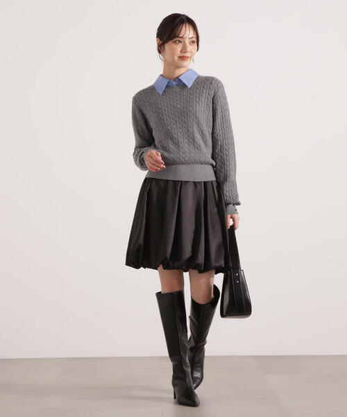 PROPORTION BODY DRESSING（プロポーションボディドレッシング）の「＜ハンドウォッシャブル＞袖釦ミニケーブルニット / 1215270905（ニット/セーター・レディース・ネイビー/ホワイト/レッド/グレー系その他・FREE）」の11枚目の写真