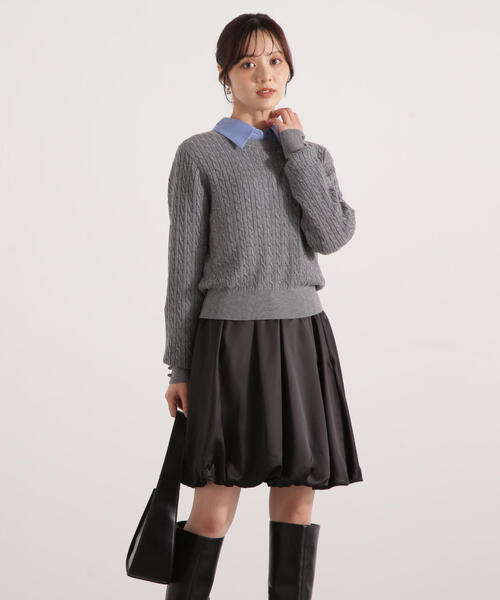 PROPORTION BODY DRESSING（プロポーションボディドレッシング）の「＜ハンドウォッシャブル＞袖釦ミニケーブルニット / 1215270905（ニット/セーター・レディース・ネイビー/ホワイト/レッド/グレー系その他・FREE）」の12枚目の写真