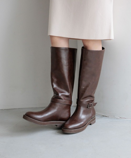 LOWRYS FARM（ローリーズファーム）の「ベルトツキロングブーツ 595575（ブーツ・レディース・ブラウン/ブラック・MEDIUM/LARGE）」の2枚目の写真