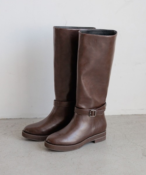 LOWRYS FARM（ローリーズファーム）の「ベルトツキロングブーツ 595575（ブーツ・レディース・ブラウン/ブラック・MEDIUM/LARGE）」の14枚目の写真