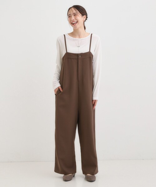 DRESKIP(ドレスキップ)の「【S-LL】大人カジュアルに ベアトップ風 キャミサロペット(サロペット/オーバーオール・レディース・ダークブラウン/ブラック・01/02/03/04)」の9枚目の写真