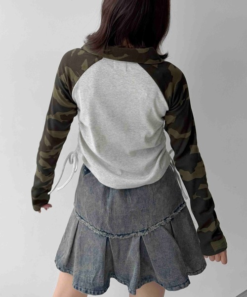 AS KNOW AS plus（アズノゥアズプラス）の「♪V衿ネック サイドリボン ロゴプルオーバー（Tシャツ/カットソー・レディース・ブラウン系/ブラック系/ネイビー系/カーキ系/ネイビー系1/ブラウン系1/グリーン系1・FREE）」の17枚目の写真