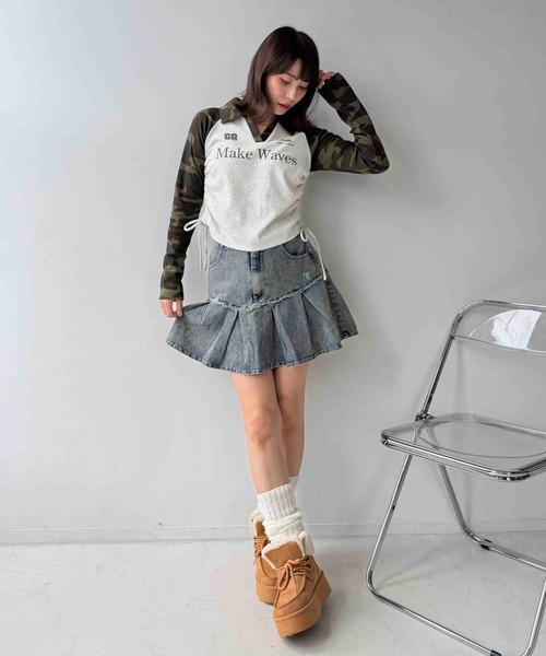 AS KNOW AS plus(アズノゥアズプラス)の「♪V衿ネック サイドリボン ロゴプルオーバー(Tシャツ/カットソー・レディース・ブラウン系/ブラック系/ネイビー系/カーキ系/ネイビー系1/ブラウン系1/グリーン系1・FREE)」の18枚目の写真