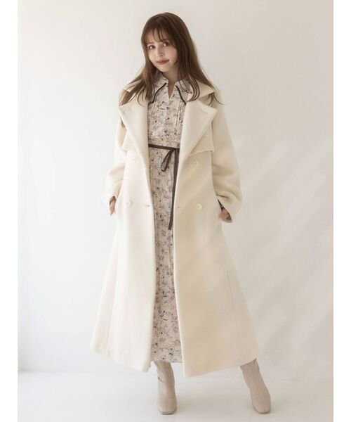 dazzlin（ダズリン）の「オープンショルダーフラワープリーツワンピース（ワンピース・レディース・アイボリー/ブラック・SMALL/MEDIUM）」の13枚目の写真