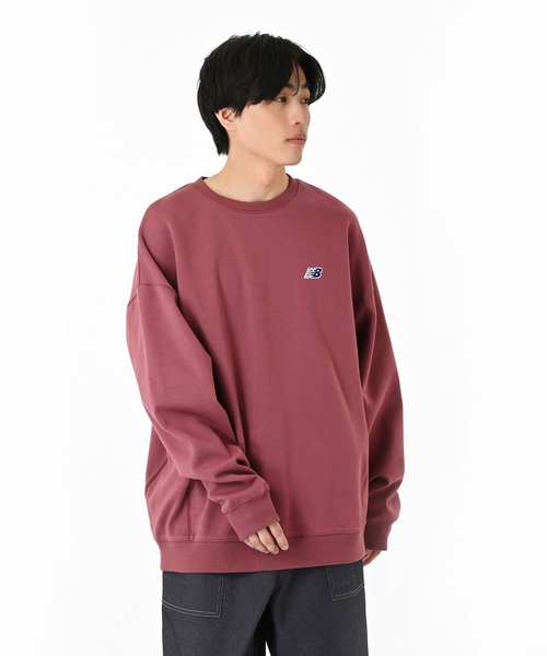 NEW BALANCE（ニューバランス）の「NB刺繍ダブルフェイスクルー（スウェット・メンズ・バーガンディー/ヘザーグレー/コバルトブルー/ダークグレー・MEDIUM/XX-LARGE/LARGE/X-LARGE/SMALL）」の4枚目の写真