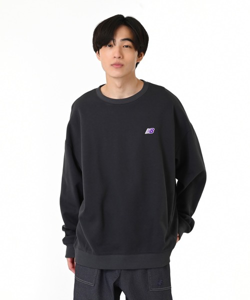 NEW BALANCE（ニューバランス）の「NB刺繍ダブルフェイスクルー（スウェット・メンズ・バーガンディー/ヘザーグレー/コバルトブルー/ダークグレー・MEDIUM/XX-LARGE/LARGE/X-LARGE/SMALL）」の2枚目の写真