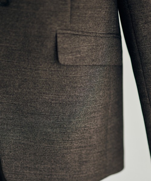 12Twelve Agenda（トゥエルブ　アジェンダ）の「マシーンウォッシャブルカラーレスジャケット（ノーカラージャケット・レディース・ネイビー/ブラウン・M）」の6枚目の写真