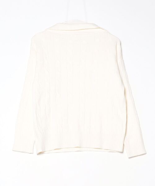 FREE STYLISTS(フリー スタイリスト)の「YUGA_YGMC Polo cable knit top(ニット/セーター・レディース・ネイビー/オフホワイト・FREE)」の3枚目の写真